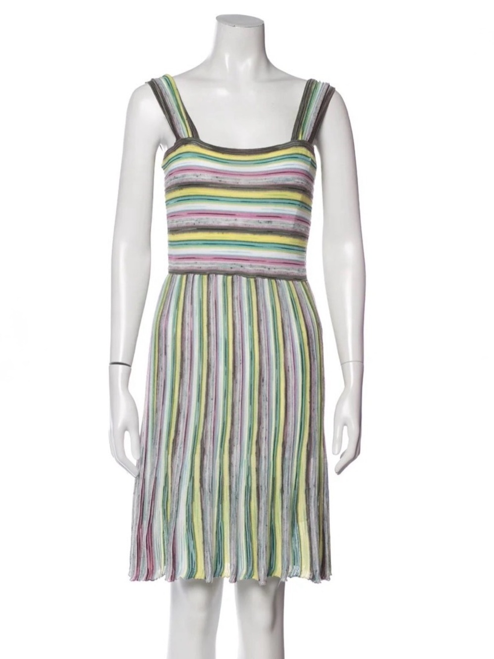 Missoni Multicolor Striped Sleeveless Knit Midi Dress